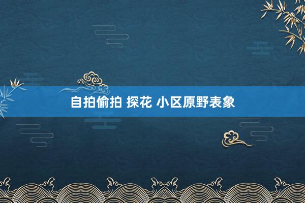 自拍偷拍 探花 小区原野表象