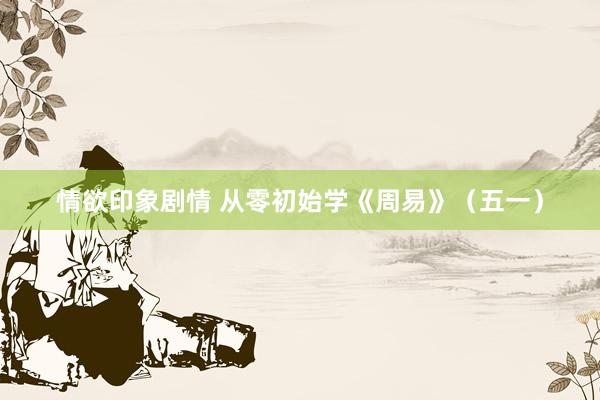 情欲印象剧情 从零初始学《周易》（五一）