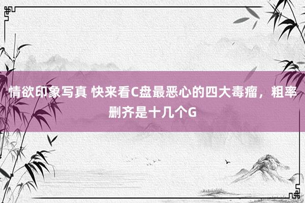 情欲印象写真 快来看C盘最恶心的四大毒瘤,粗率删齐是十几个G